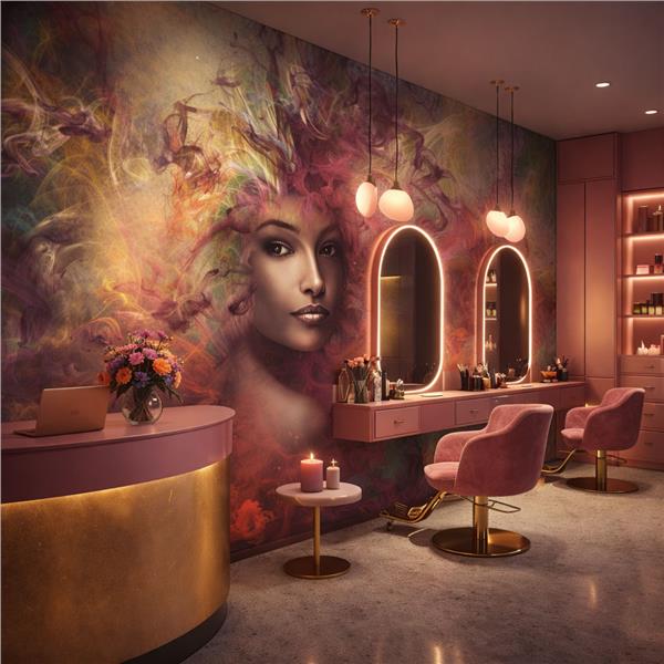 Sanatsal Güzellik Salonu Kadın Kuaförü Duvar Kağıdı